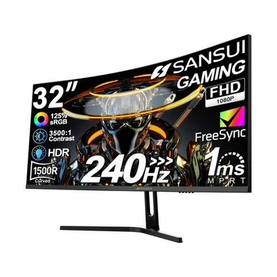 SANSUI 32 Inch Curved 240Hz Gaming Monitor High Refresh Rate, FHD 1080P Gamin...