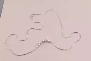 Sterling Silber 5 mm Strukturiert Perlen Station Schlange Halskette Italien Karabiner 20" - Bild 1 von 5