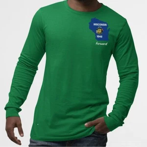 Wisconsin UnisexTshirtLongSleeve-State Flag With Motto Printed - Picture 1 of 9
