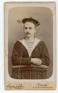 PHOTO photographie CDV, TOULON Eugène de Paris un marin matelot - Imagen 1 de 2