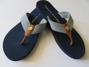 Tommy Hilfiger TWCRESPO-T Blau mit Hellblau Farbe Stoffriemen Flip Flop Neu - Bild 1 von 4