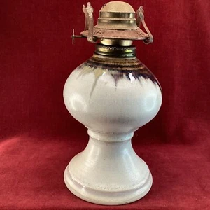 Vintage Style Stoneware Pottery Oil/Kerosene Lamp Base 20.5cm Tall (3D) MO#8724 - Picture 1 of 7