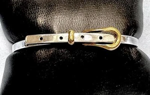 Vintage Taxco TT-39 Sterling Silver with Gold Plated Buckle Adjustable Cuff - Picture 1 of 5