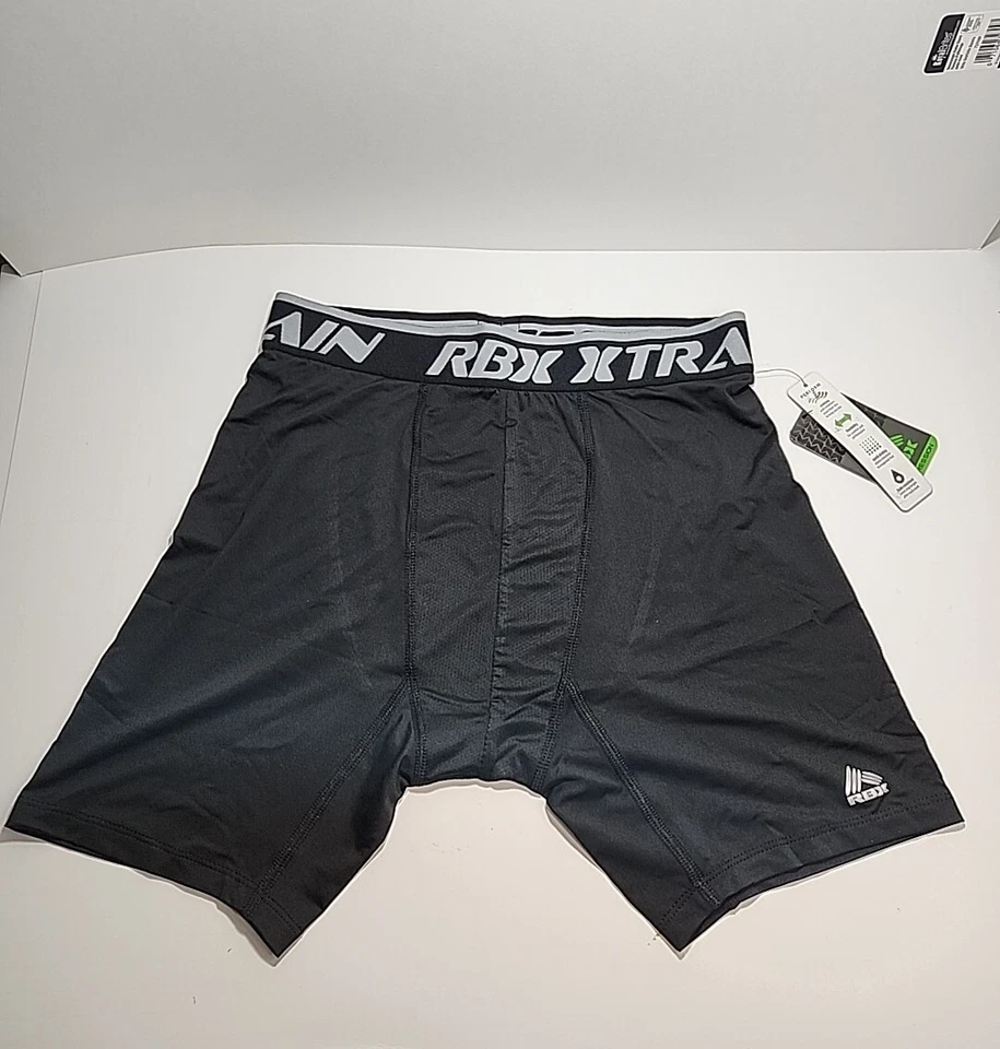 RBX 1 Compression Boxer Briefs Small 28-30 Black and Gray Waistband X-dri - Image 1 of 4