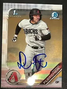 Tarjeta cromada Bowman 2019 firmada por Dominic Fletcher autógrafo en persona (IP) automático - Imagen 1 de 2
