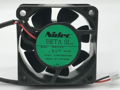 Nidec BETA SL D06T-24TU 24V DC 0.10A 6cm 6025 60mm cooling fan 2 Pin - Image 1 of 3