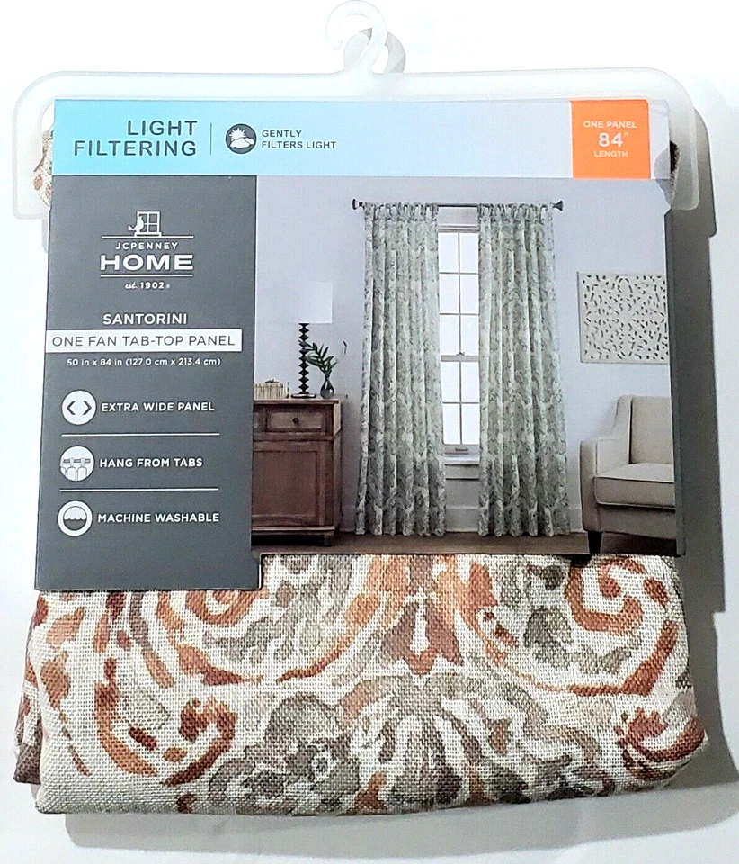 Jcpenny Home Santorini One Fan Tab Top Panel 50x84in Dusty Copper - Image 1 of 1