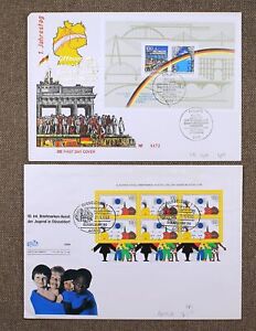 Germany lot of 4 larger FDC with souvenir sheets 1968 /1990
