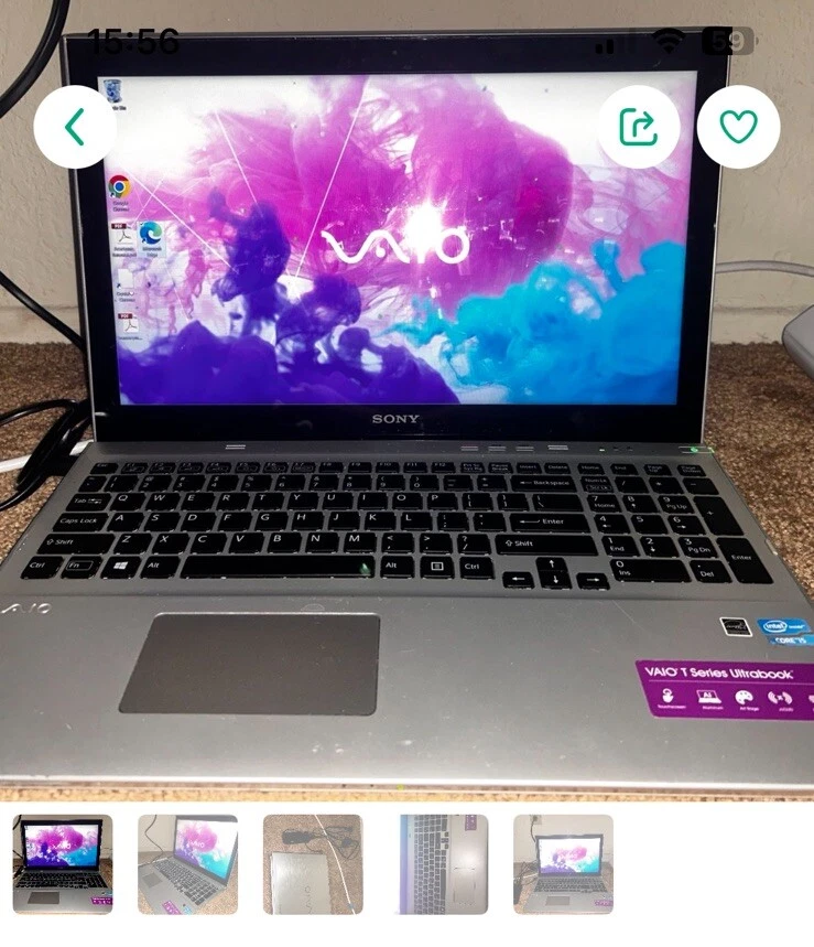 Sony Vaio Ultrabook SVT131390x 1.80GHz i5 6GB 500GB hard dri touch screen Win10  - Image 1 of 4