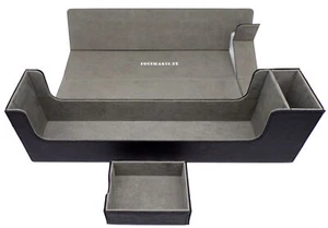 Docsmagic.de Premium Magnetic Tray Long Box Black Large - Card Deck Storage - Ka - Picture 1 of 7