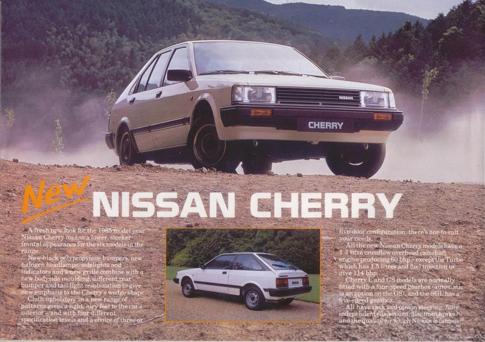 Nissan Cherry Not dated but Late 1984 Original UK Sales Brochure - Image 1 of 1
