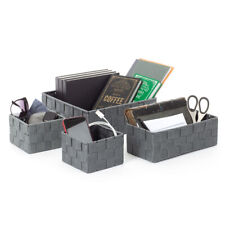 Storage Baskets Resin Wicker Woven Hamper Box Organiser For Stairs Laundry Bins 