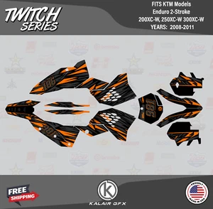 Graphics Kit for KTM 200XC-W 250XC-W 300XC-W (2008-2011) Twitch Series - Orange - Picture 1 of 6