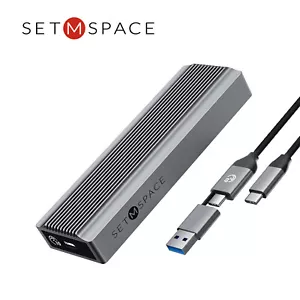 SETMSPACE M.2 NVMe SSD Hard Drive Enclosure Case USB C USB 3.1 Gen 2 10Gbps - Picture 1 of 9