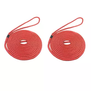 10 mm trenza de poliéster rojo trenza sobre trenza muelles 2 x 10 metros, cuerdas de amarre, yates - Imagen 1 de 8