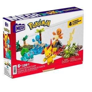 KIT DE CONSTRUCCIÓN MEGA POKEMON REGIÓN KANTO PIKACHU SQUIRTLE CHARMANDER BULBASAUR HFG05 - Imagen 1 de 3