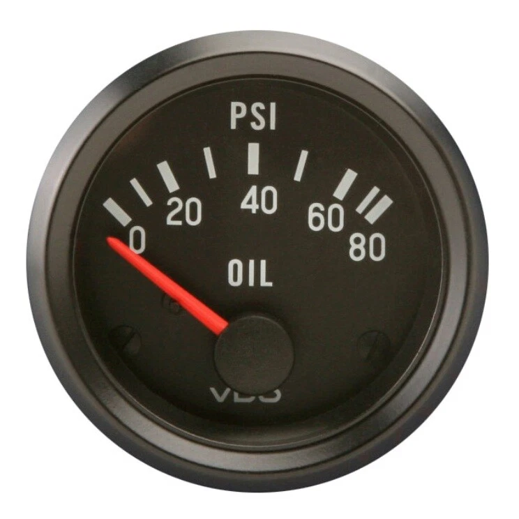 VDO 350040 Cockpit Series 2-1/16" 80 PSI Oil Pressure Gauge - Image 1 of 1