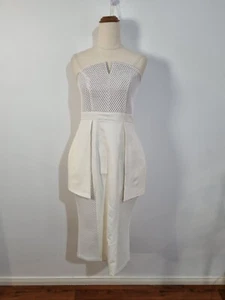 COOPER STREET size 10 strapless white sweetheart neck peplum body con new - Picture 1 of 9
