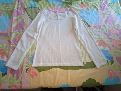 Suéter Debbiie & Morgan Metálico Plateado Tejido Acrílico Blanco Talla M Hombro Descubierto Foto 1 de 4