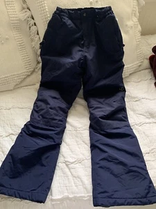 Lands End Kids Squall Snow Ski Pants Size 12 Grow-a-Longs Navy Youth Flex Knee - Picture 1 of 2