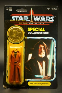 Star Wars OBI-WAN KENOBI Kenner POTF 1985 MOC Gold Bubble Some Creases See Pics - Picture 1 of 8
