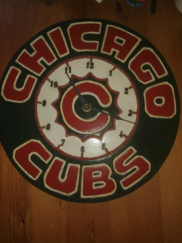 Chicago Cubs Wooden Wall Clock Cover
