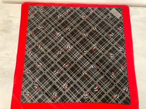 Vintage Neck Scarf Neckerchief Bandana Red Black Western Square Shape Brown - Picture 1 of 6