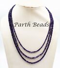 Natural Gem Blue Water Sapphire Iolite Micro Faceted Rondelle 4mm Beads Necklace