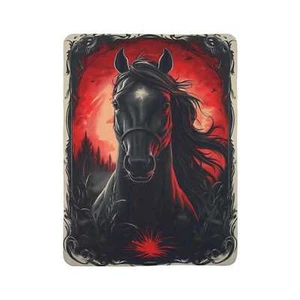 Western Black Horse Warm and Soft Sherpa/Fleece Blanket - Picture 1 of 6