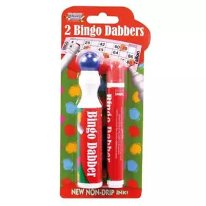 2 Pack Bingo Dabbers Marker Pens - Mixed Colours Sponge Nib Non Drip Fast Set - Picture 1 of 1