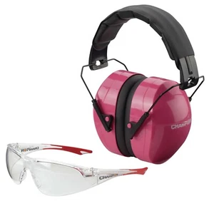 Champion Targets 40624 Eyes & Ears Combo 26 dB Over the Head Pink/Black Adult - Picture 1 of 1