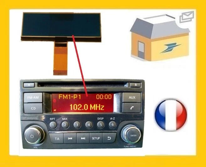 Réparation ECRAN LCD afficheur autoradio compatible Daewoo NISSAN  Juke Navara - Immagine 1 di 1