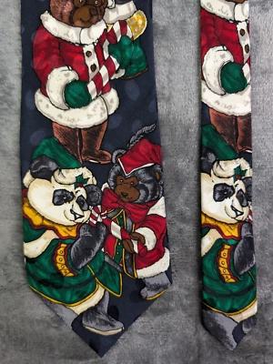 Corbata de cuello Addiction para hombre talla estándar multicolor tema de Navidad osos de peluche Foto 1 de 4