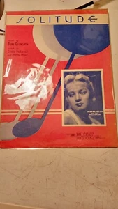 Vintage Sheet Music Solitude 1934 Duke Ellington Eddie De Lange Irving Mills - Foto 1 di 5