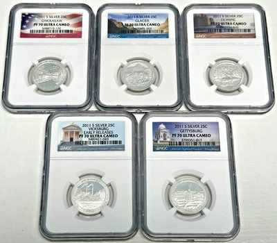 2011 S Proof Silver Proof Quarter Set NGC PF70 Ultra Cameo National Parks ER🔥! - Image 1 of 4