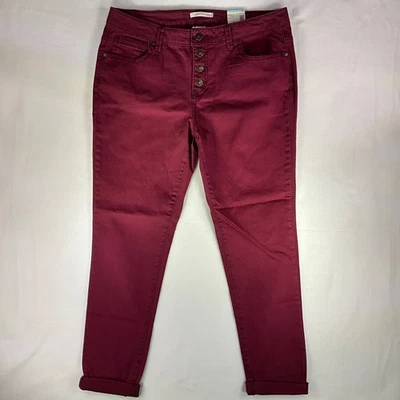 Canyon River Blues Mujer Missy Botón Mosca Delgado 14 Vino Remolacha Rojo.     A0115 Foto 1 de 4