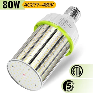 480 Volt 80W LED Corn Cob Bulb Light E39 Mogul Base Warehouse High Bay Corn Lamp - Picture 1 of 10