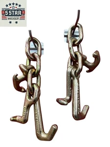 2 PIECE R J T RTJ RJT Frame CHAIN HOOKS Auto Body Repair Tie Down Body Tool tow - Bild 1 von 9