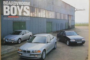 Original 1998 AC mag triple test: MERCEDES C280, BMW 328i & ALFA ROMEO 156 V6 - Foto 1 di 2