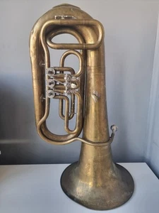 Tuba contrabbasso sovietico vintage 1981 - strumento a fiato in ottone - raro marcia URSS - Foto 1 di 14