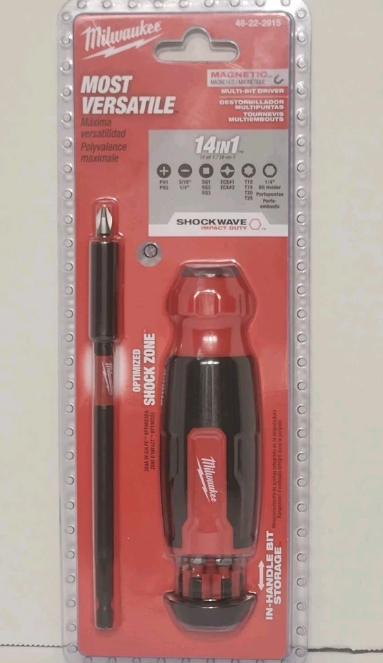 Milwaukee 48-22-2915 14-in-1 Multi-Bit Screwdriver W/ SHOCKWAVE Impact Duty Bits - Image 1 of 2