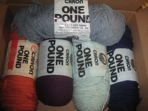 Lot of 5 Caron One Pound Yarn Full/Partial Skeins 100% Acrylic - Picture 1 of 1