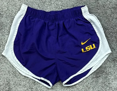 LSU Tigers Shorts Womens Small Purple White NCAA Basketball Nike Dri Fit Running - Image 1 of 4