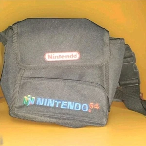Vintage Nintendo 64 N64 Black Game Case Carrying Travel Shoulder Bag Embroidered - Picture 1 of 9