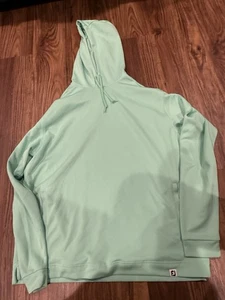 FootJoy Felpa con Cappuccio Uomo L Verde Chiaro Performance Golf Pullover Coulisse FJ Active - Foto 1 di 8