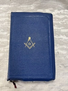 Freemason Holy Bible Masonic Edition BLUE 1953 Dedicated -- 5019 - Picture 1 of 13
