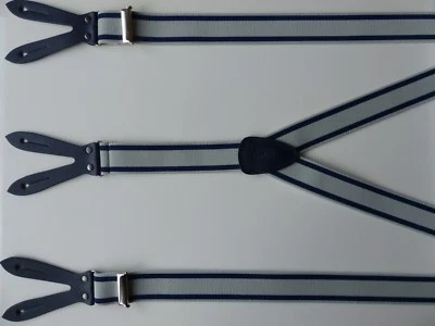 NEU-Hosenträger mit Knöpflöchern verschiedene Farben mit ECHT-LEDER-PATTEN NEU