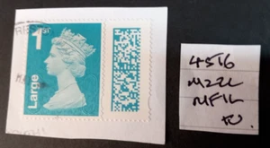 GB 2022 Barcoded Machin~1st Large~SG~V4516~MFIL~M22L~on piece~Fine Used - Picture 1 of 1