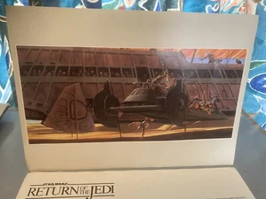 Star Wars ROTJ Ralph McQuarrie 1983 Art Portfolio No7 Jabbas Sail Barge & Skiff - Picture 1 of 2
