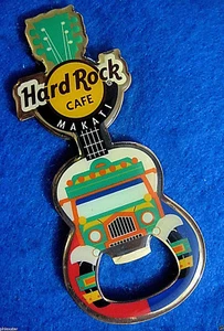 MAKATI JEEPNEY JEEPNEY TAXI BOTTLE OPENER GUITAR FRIDGE MAGNET Hard Rock Cafe - Picture 1 of 1
